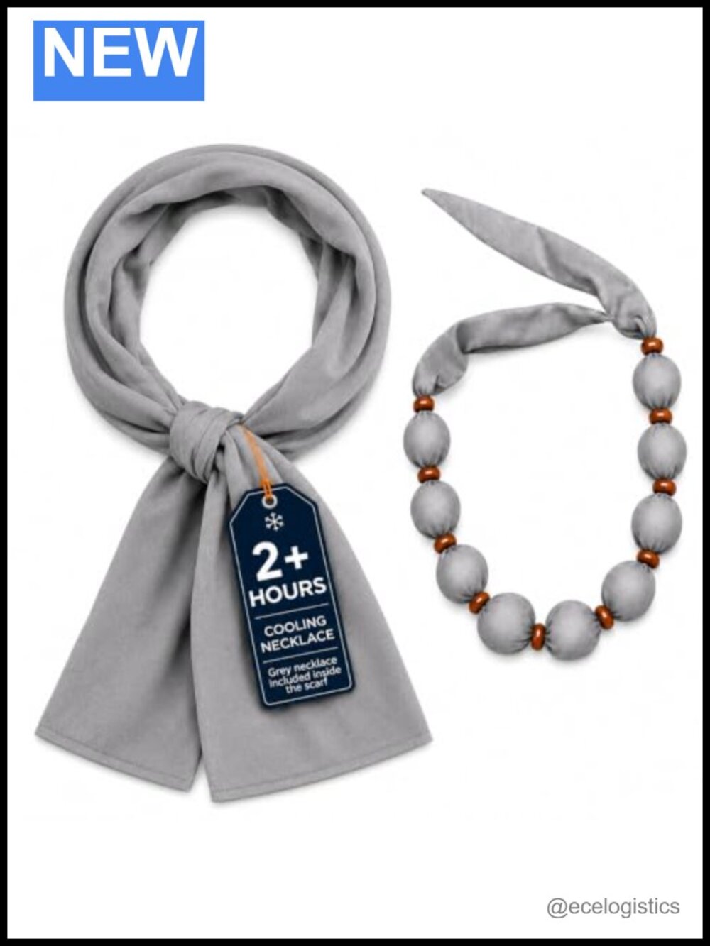 Nano-Ice Cooling Scarf Necklace Reusable Wearable 2+ Hour Cooling